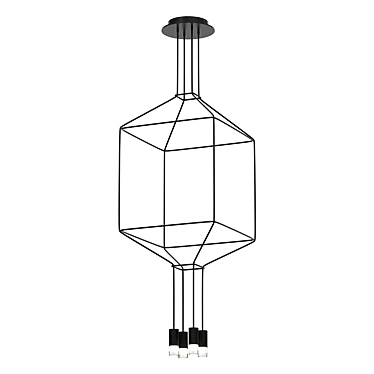 VIA Wireflow Chandelier: Modern LED Suspension 3D model image 1 