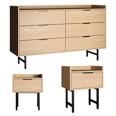 La Redoute headboard table and chest of drawers Volga