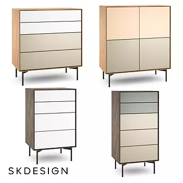 Elegant Borge Chest of Drawers - Stylish Storage Solution 3D model image 1 