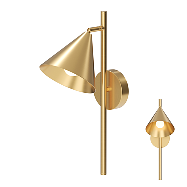 Sleek Conical Wall Sconce 3D model image 1 