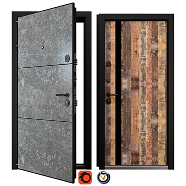 Newest NT HPL 2: Secure Entrée Metal Door 3D model image 1 