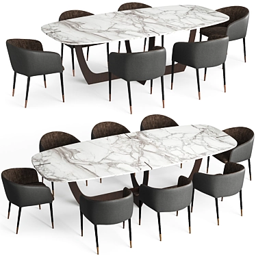 Baxter Romeo Table & Sunpan Asher Chair: Modern Luxury Pair 3D model image 1 