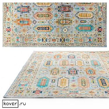 WAZIR GRAY-GRAY Ethnic Rug | Art de Vivre 3D model image 1 