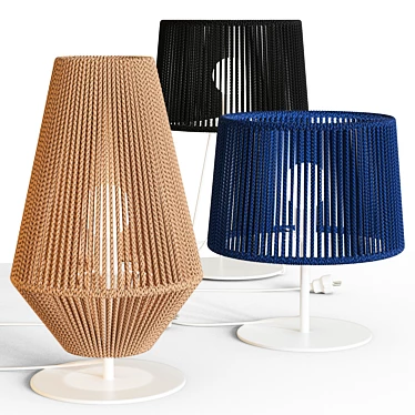 Handmade Wicker Table Lamps 3D model image 1 