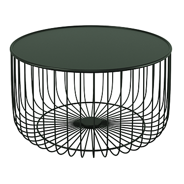 Modern Minimalist Wire Coffee Table 3D model image 1 