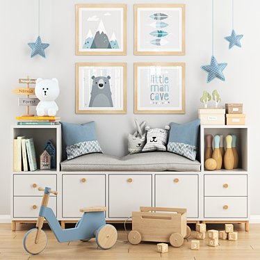 Kids Room Decor Set 3D model image 1 