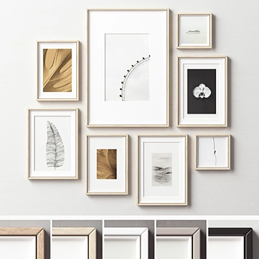 Elegant Wood Picture Frames 3D model image 1 