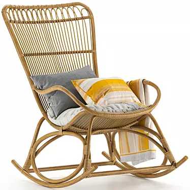 Monet Rocking Chair: Elegant and Comfortable 3D model image 1 