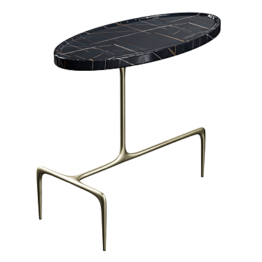 Elegant Caste Bridger Oval Table 3D model image 1 