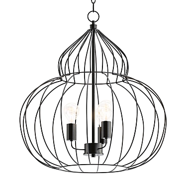 Elegant Rega 3-Light Chandelier 3D model image 1 