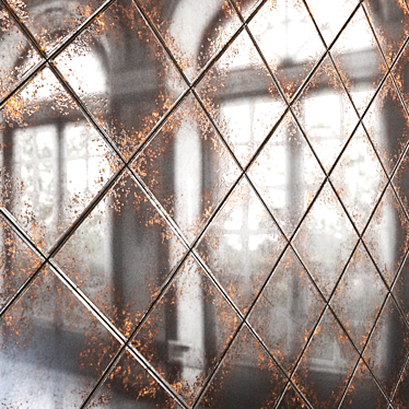 Vintage Rusty Mirror Tiles 3D model image 1 