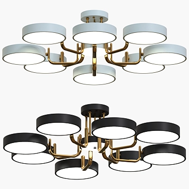 Elegant Lumen Lux Ceiling Chandelier 3D model image 1 