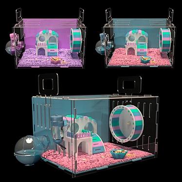 Hamster Cage: Spacious and Stylish 3D model image 1 