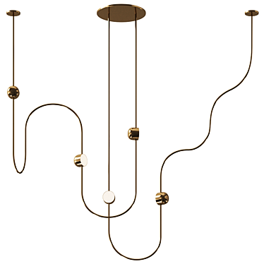 DIA CURVED 3: Elegant Ceiling Lighting 3D model image 1 