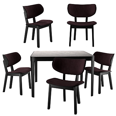 Elegant Gisele Chair and Cross Table 3D model image 1 