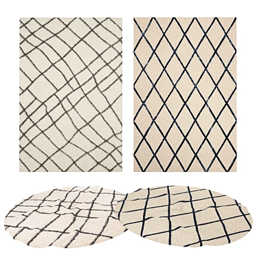 Versatile Set of 8 Modern Rugs 3D model image 1 