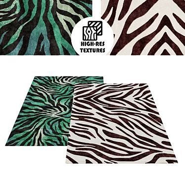 Wildlife Irregular Rug Set 3D model image 1 