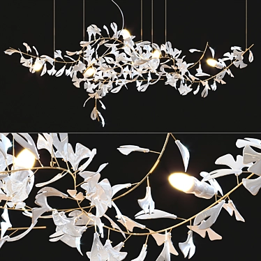 Ginkgo Leaf Chandelier: Elegant & Sculptural 3D model image 1 