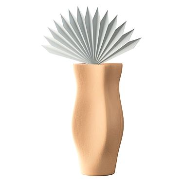 Sleek Nude Ceramic Vase 3D model image 1 