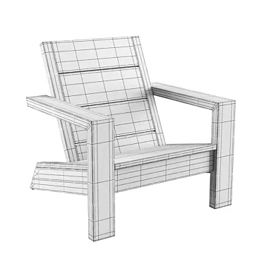 Premium Teak Outdoor Deck Chair 3D model image 1 