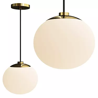 Chic Brass Pendant Light 3D model image 1 