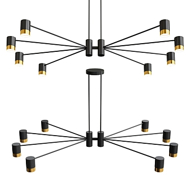 Elegant RAGNA Chandelier 3D model image 1 