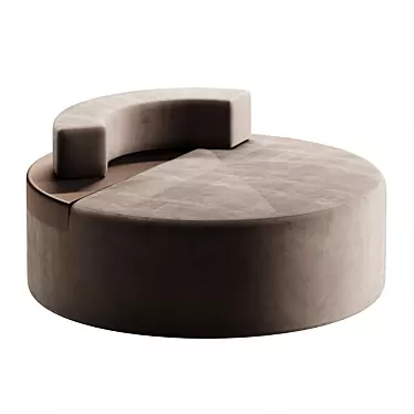 Asymmetrical Stitched Pouf: Flou MOON 3D model image 1 