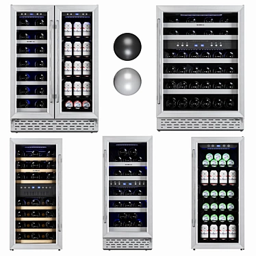 Phiestina Wine Cooler Fridge Set 3D model image 1 