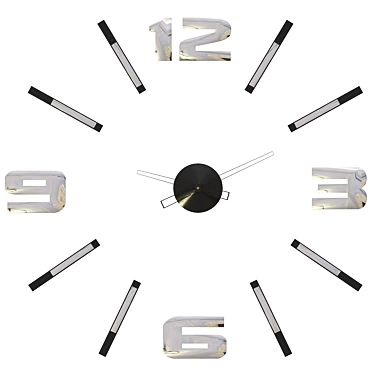 Modern Mirror Wall Clock 3D model image 1 