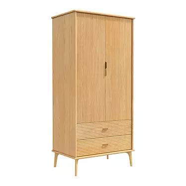 Kendal Oak Brass Cabinet 3D model image 1 