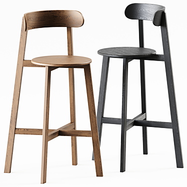 Roda Bar Stool: Sleek Elegance 3D model image 1 