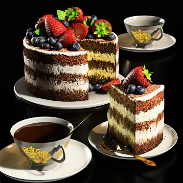  Honey Cake 3D Model 3D model image 1 