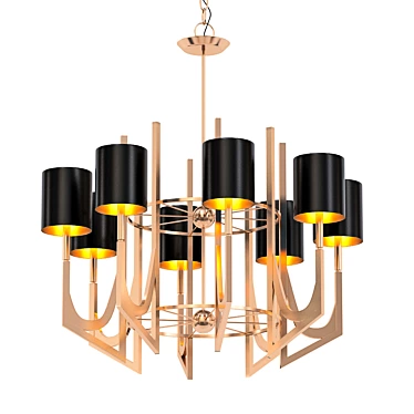 Elegant Umberto 8-Light Chandelier 3D model image 1 