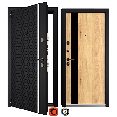 Premium Metal Entry Door - Newest NT 2 (Holz) 3D model image 1 