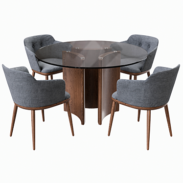 Elegant Porada Table & Chair 3D model image 1 