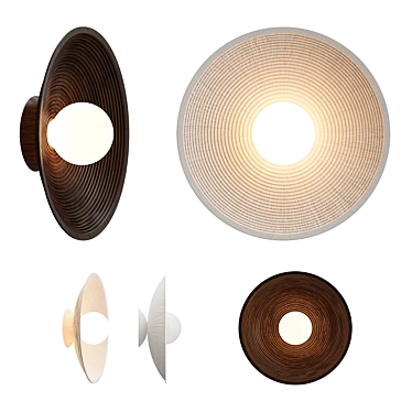 Sleek Circles Wall Sconce 3D model image 1 