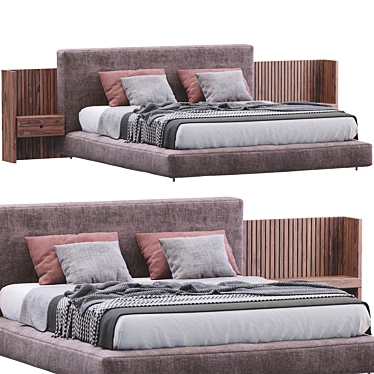 Modern Minotti Bed: Brasilia 3D model image 1 