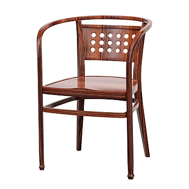 Wagner Bentwood Armchair: Elegant Design 3D model image 1 