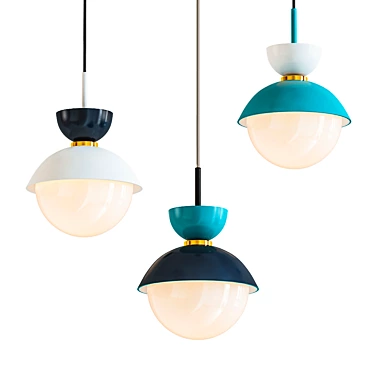 Sleek Nordic Pendant Light 3D model image 1 