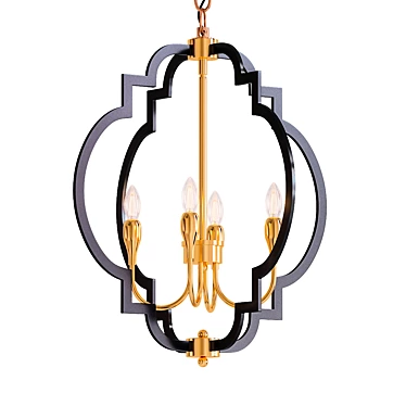 Elegant Four-Light Chandelier 3D model image 1 