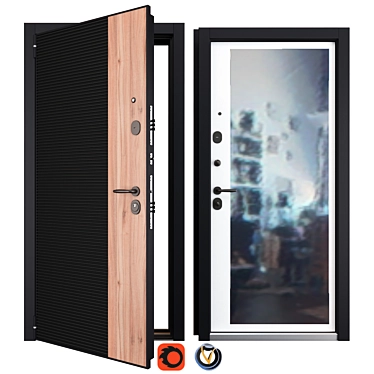 Holz Newest NT 3: Secure Metal Entrance Door 3D model image 1 