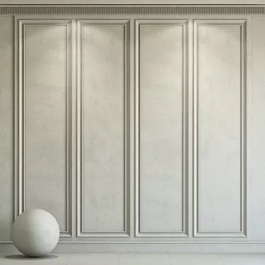 Replicate Gray Decorative Plaster with Molding 3D model image 1 