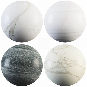 Marble Collection: Albeta, Calacatta, Dark Gray 3D model image 1 