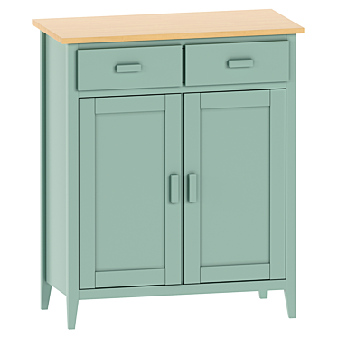  Rustic Pine Sideboard ALVINA 3D model image 1 