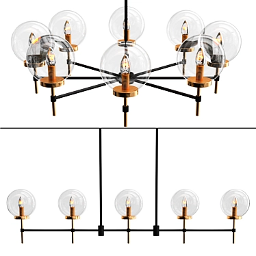 Elegant Glass Chandelier Collection 3D model image 1 