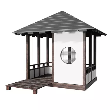 3-in-1 Wooden Gazebo: Classic Elegance, Modern Simplicity 3D model image 1 