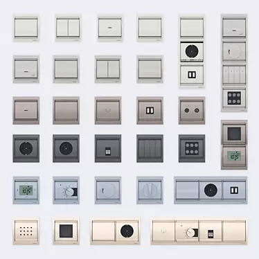 ABB Olas Switches - Elegant and Functional 3D model image 1 