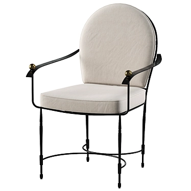 Elegant Amalfi Round Armchair 3D model image 1 