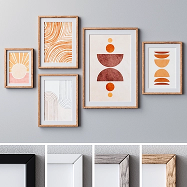 Multi-frame Wall Art Set: 4 Colors, Various Sizes 3D model image 1 