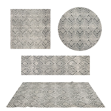 Versatile Set of 8 Stylish Rugs 3D model image 1 